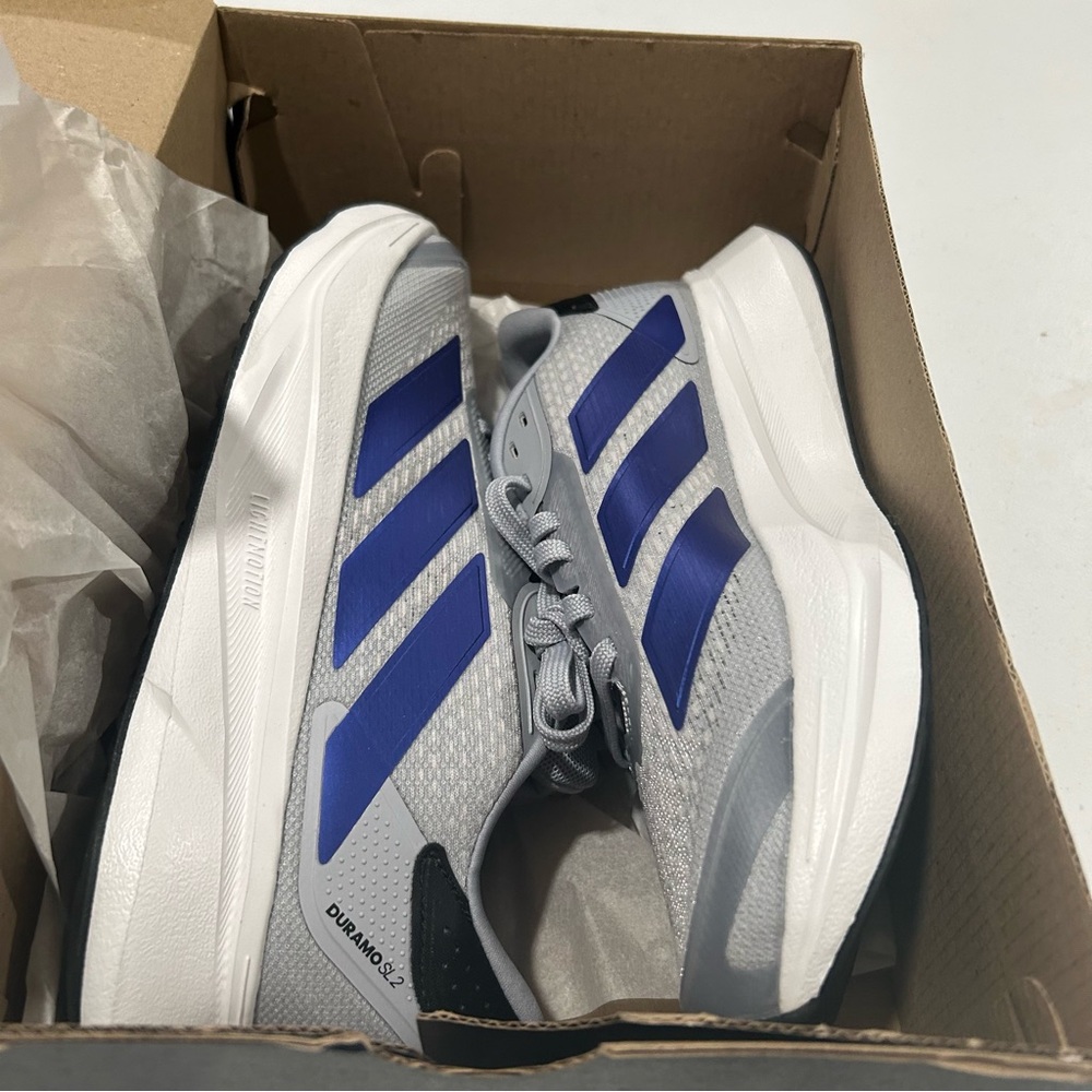 adidas Men's Duramo SL 2 Running Sneaker, Halo Silver/Lucid Blue/Grey, 6.5 - Picture 3 of 10